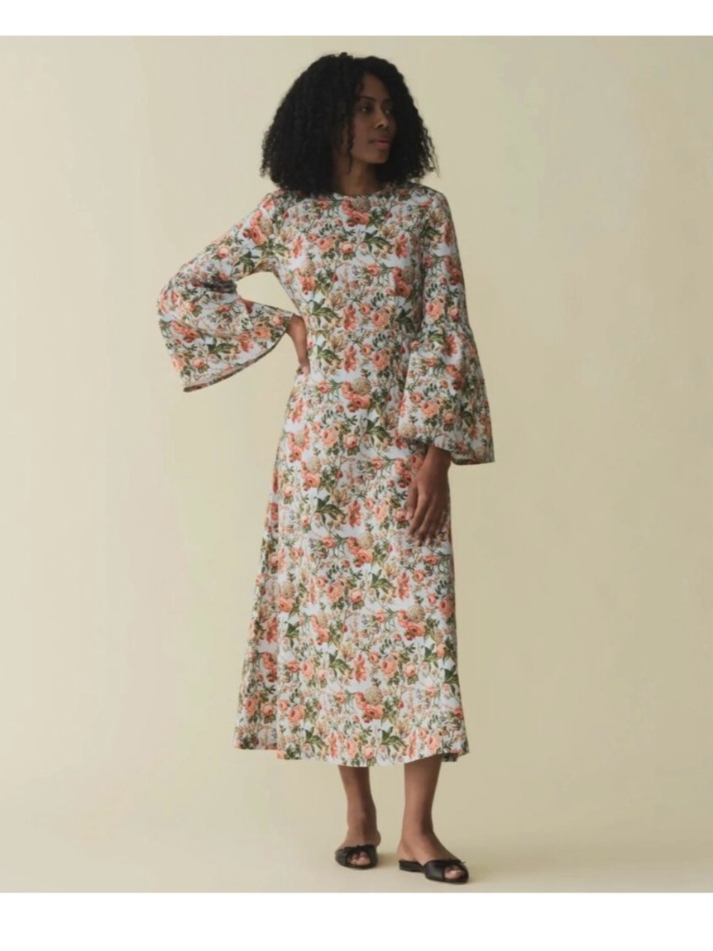 Doen NWOT Noisette Liberty of London Floral Print Bell Sleeve Dress